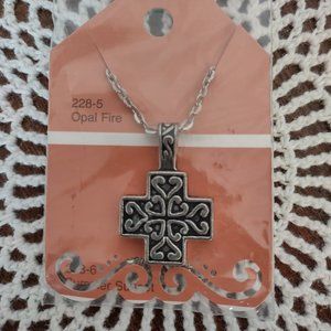 Rag Frog Revival Celtic cross pendant necklace 18"